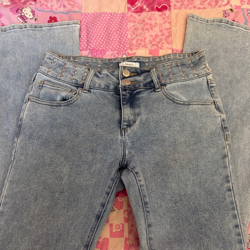 Forever21 Studded Light Blue Jeans
